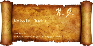 Nekola Judit névjegykártya